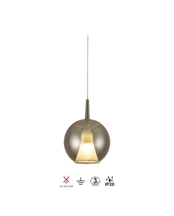 ELSA * COLGANTE CRISTAL BOLA - E27 - CROMO + OPAL (SIN BASE)